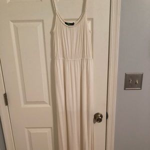 Grecian style, cream color maxi dress